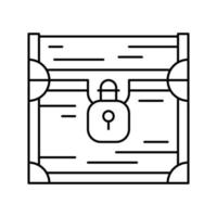 illustration vectorielle d'icône de ligne de poitrine fermée vecteur