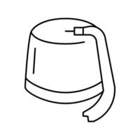illustration vectorielle d'icône de ligne de chapeau de chapeau de fès vecteur