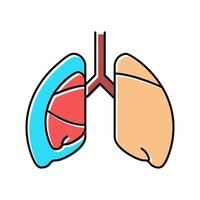 illustration vectorielle d'icône de couleur de maladie de pneumothorax vecteur