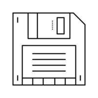 Icône de ligne de disquette informatique signe d'illustration vectorielle vecteur