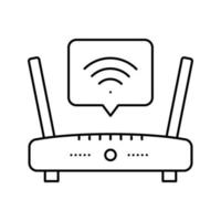 internet wifi dans l'illustration vectorielle de l'icône de la ligne de motel vecteur