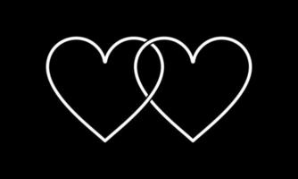 paire du symbole d'icône en forme de coeur. couple romantique amoureux symbole d'icône pour le logo, l'illustration d'art, les applications, le site Web ou l'élément de conception graphique. illustration vectorielle vecteur