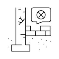illustration vectorielle de l'icône de la ligne des fondations lourdes en dessous du niveau du sol vecteur