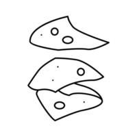 illustration vectorielle d'icône de ligne de coupe de nourriture de tranche de fromage vecteur
