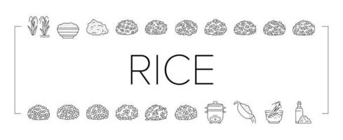 riz pour préparer de délicieuses icônes alimentaires set vector