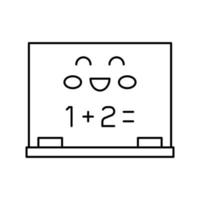 illustration vectorielle de l'icône de la ligne de la maternelle de la leçon de mathématiques vecteur