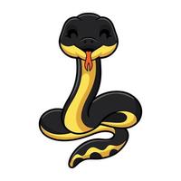 dessin animé mignon de serpent de mer à ventre jaune vecteur