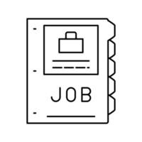 illustration vectorielle de l'icône de la ligne du dossier de travail vecteur