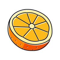 couper l'illustration vectorielle de l'icône de couleur orange fraîche vecteur