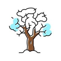 arbre hiver couleur icône illustration vectorielle vecteur