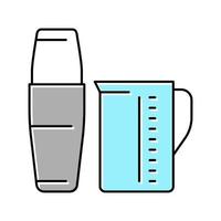tasse à mesurer et mélangeur pour faire du café cocktail couleur icône illustration vectorielle vecteur