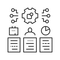 illustration vectorielle de l'icône de la ligne des tâches de gestion vecteur
