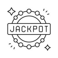 illustration vectorielle de l'icône de la ligne de jeu de machine à sous jackpot vecteur