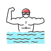 illustration vectorielle d'icône de couleur d'athlète handicapé de natation vecteur