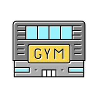 illustration vectorielle d'icône de couleur de bâtiment de gym vecteur