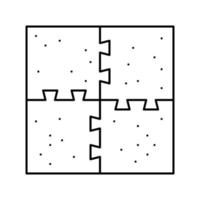 puzzle jigsaw jardin d'enfants ligne icône illustration vectorielle vecteur