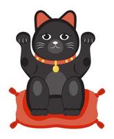 vecteur de maneki neko. chat chanceux dans la culture traditionnelle japonaise. talisman ou symbole de la mascotte