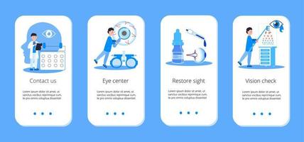 vecteur de concept d'ophtalmologiste médical. vérification de la vue avec le concept de personnage de minuscules personnes pour les applications, la bannière, le dépliant, l'interface utilisateur.