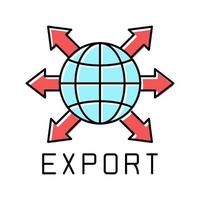 illustration plate de vecteur d'icône de couleur de transport d'exportation