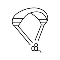 illustration vectorielle de l'icône de la ligne de sport extrême parapente vecteur