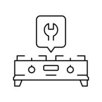 cuisinière cuisine réparation ligne icône illustration vectorielle vecteur