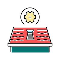 illustration vectorielle d'icône de couleur de toit d'installation de lucarne vecteur