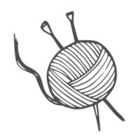 pelote de laine à tricoter. croquis d'illustration vectorielle vecteur
