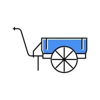 illustration vectorielle d'icône de couleur de chariot de ferme vecteur