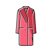 manteau de soirée vêtements d'extérieur femme couleur icône illustration vectorielle vecteur