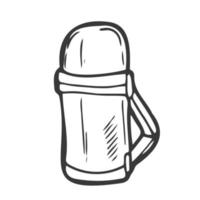 icône de doodle contour dessiné main thermos. illustration de croquis de vecteur de thermos pour impression, web, mobile et infographie isolé sur fond blanc
