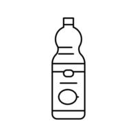 illustration vectorielle d'icône de ligne de bouteille de jus de citron vecteur