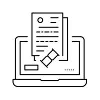 illustration vectorielle de l'icône de la ligne d'audit de traitement en ligne vecteur