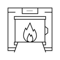 illustration vectorielle d'icône de ligne d'équipement de crématorium vecteur