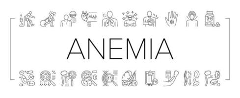 vecteur d'icônes de problème de santé patient anémie