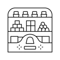 illustration vectorielle de l'icône de la ligne de la boutique de bonbons du compteur vecteur
