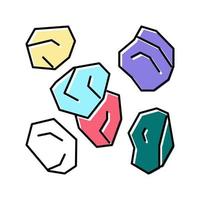 pierres résine art couleur icône illustration vectorielle vecteur