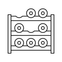 Illustration vectorielle de l'icône de la ligne de vin de rack vecteur