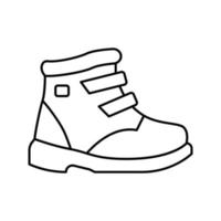 illustration vectorielle de l'icône de la ligne d'entretien des chaussures pour enfants vecteur