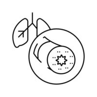 L'asthme de l'illustration vectorielle de l'icône de la ligne humaine adulte vecteur