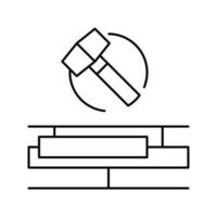 illustration vectorielle de l'icône de la ligne de réparation de revêtement de sol vecteur