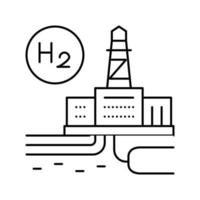 illustration vectorielle de l'icône de la ligne d'hydrogène d'usine vecteur