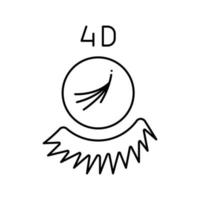 4d cils ligne icône illustration vectorielle vecteur