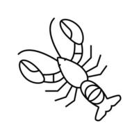 illustration vectorielle de l'icône de la ligne de fruits de mer de homard vecteur