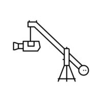 illustration vectorielle de l'icône de la ligne de la caméra vidéo de la grue vecteur