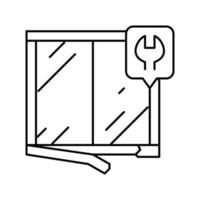 illustration vectorielle d'icône de ligne de réparation de cadre de fenêtre vecteur