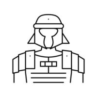 illustration vectorielle de l'icône de la ligne de guerrier de la rome antique légionnaire vecteur
