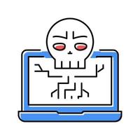 illustration vectorielle de l'icône de couleur du programme de mort informatique vecteur