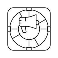 illustration vectorielle de l'icône de la ligne d'aide et de support vecteur