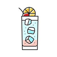 tom collins verre à cocktail boisson couleur icône illustration vectorielle vecteur