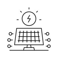 illustration vectorielle de l'icône de la ligne du panneau électrique solaire vecteur